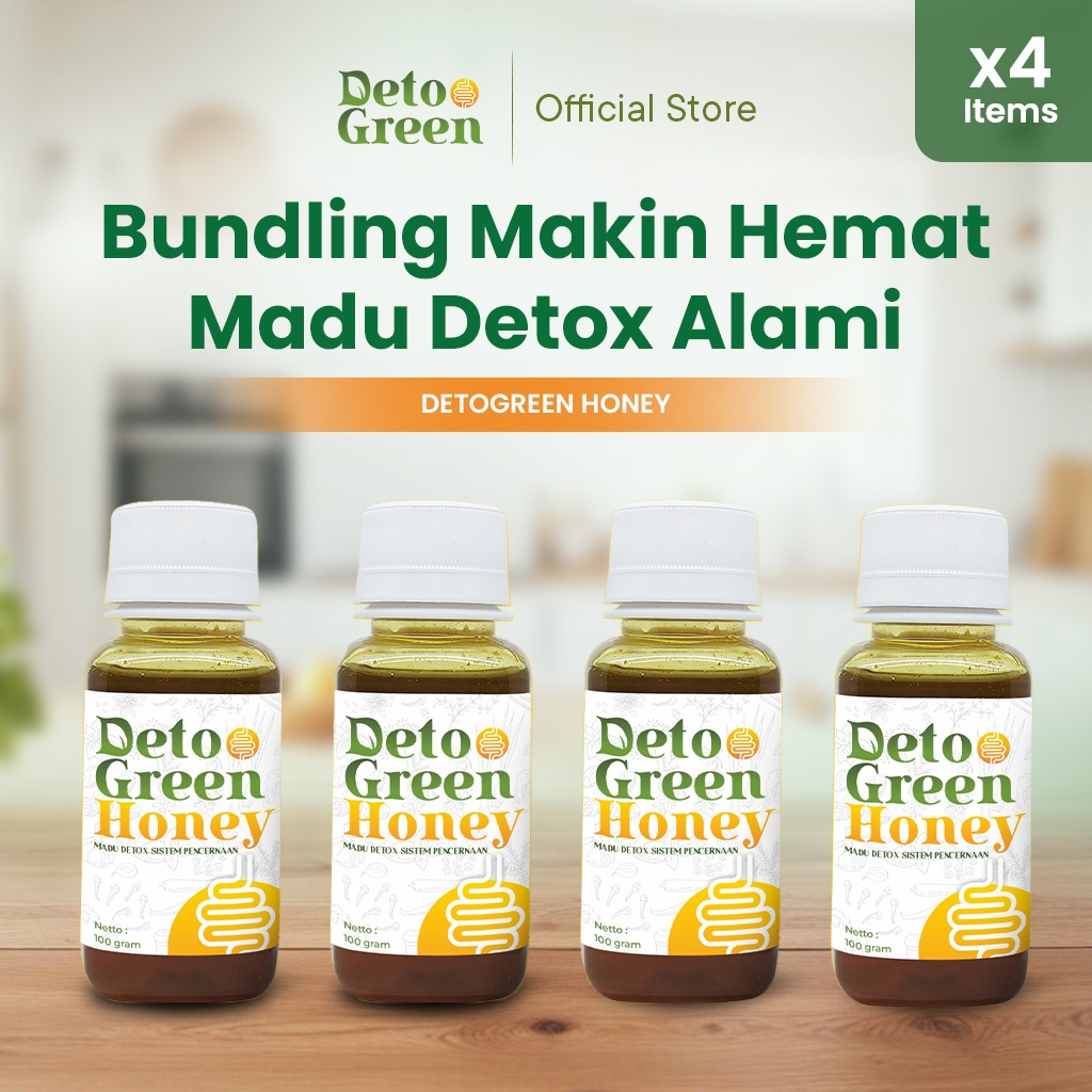 

(SPECIAL PRICE) Detogreen Honey Madu Herbal Alami Bantu Detox Tubuh 4 PCS