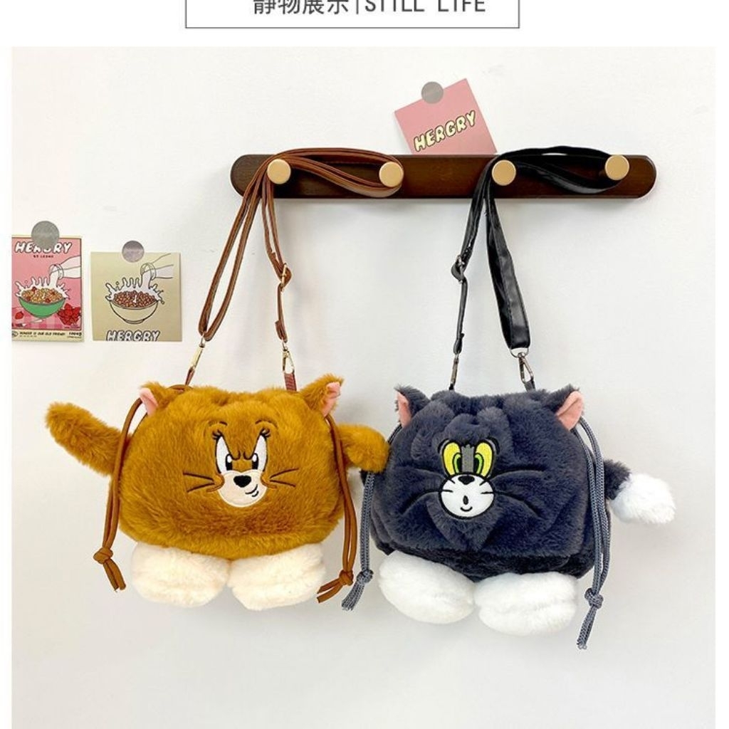 Tas Selempang Lucu Boneka Tom & Jerry/Tas Selempang Kucing/Tas Selempang Boneka