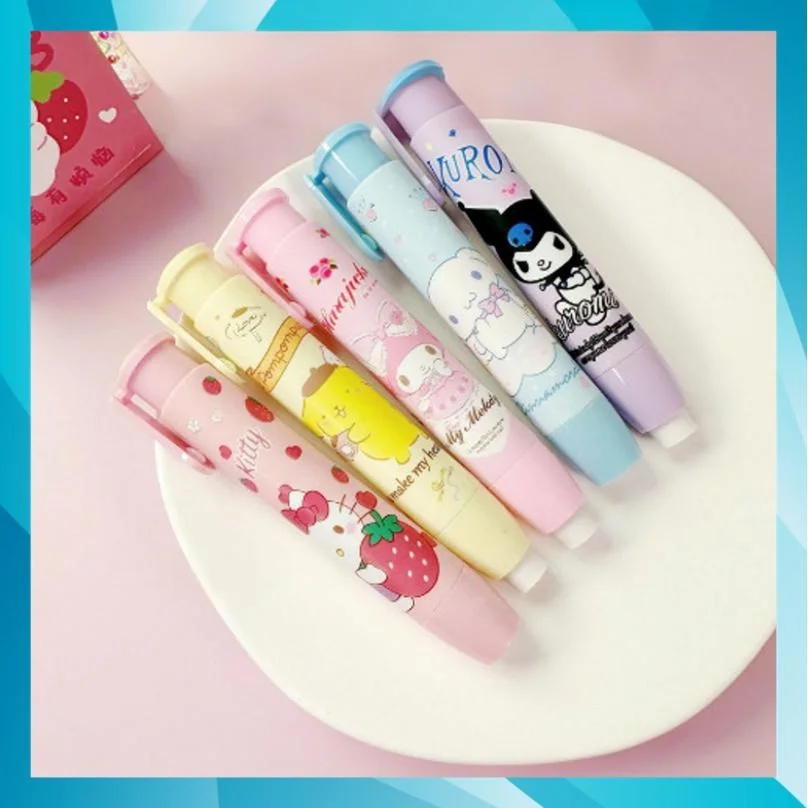 

LEEWOOSS S5828 Penghapus Pensil Mekanik Motif Karakter Lucu Mechanical Eraser Penghapus Bentuk Lipstick Hapusan Eraser Lipstik