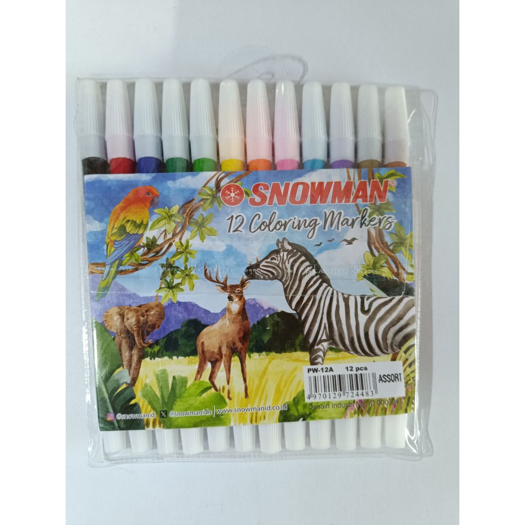 

SPIDOL SNOWMAN 1 set isi 12 warna