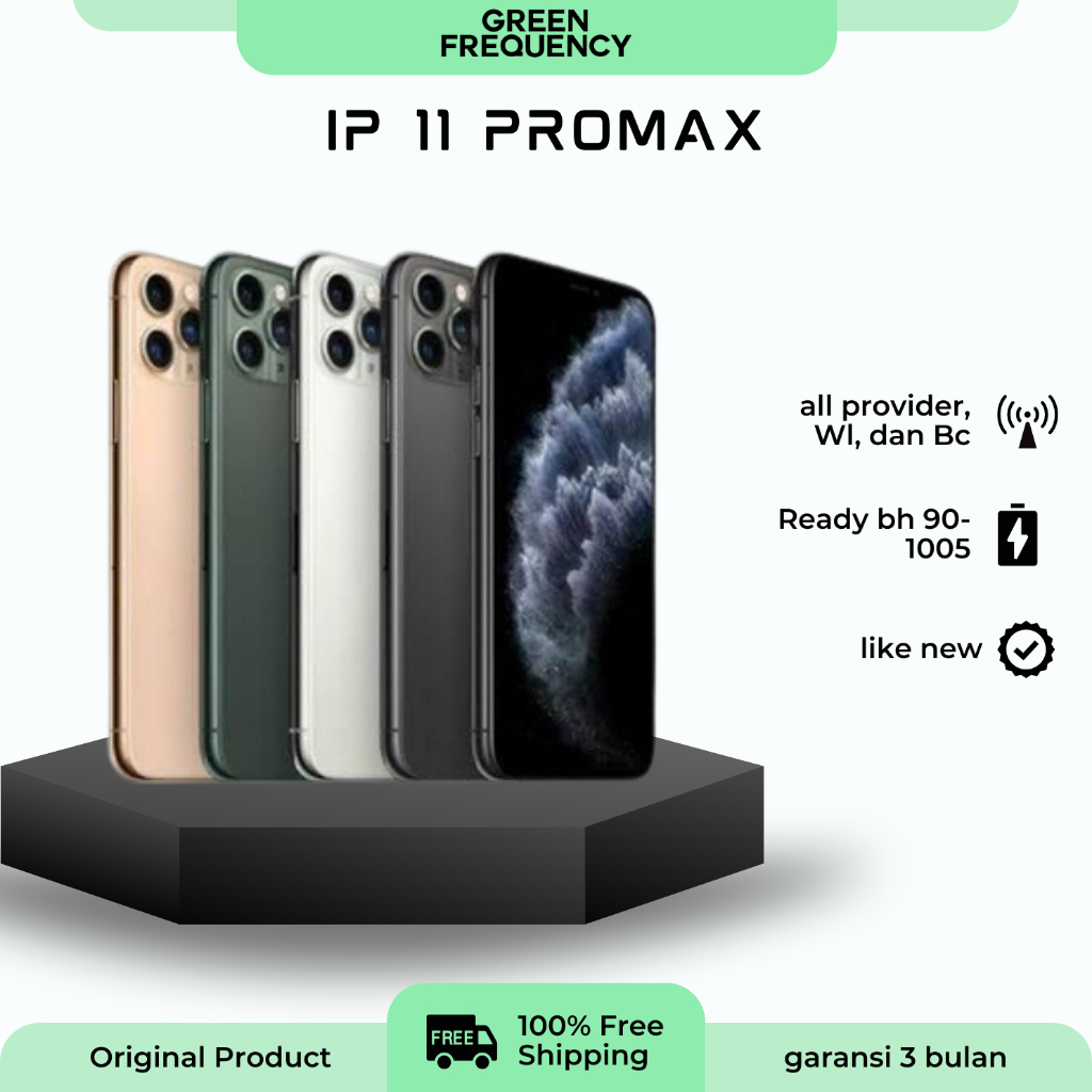 ALL OPERATOR iPhone 11Promax 64GB 256GB Second PERMANEN Esim Like New Dual Sim Fullsett Bergaransi