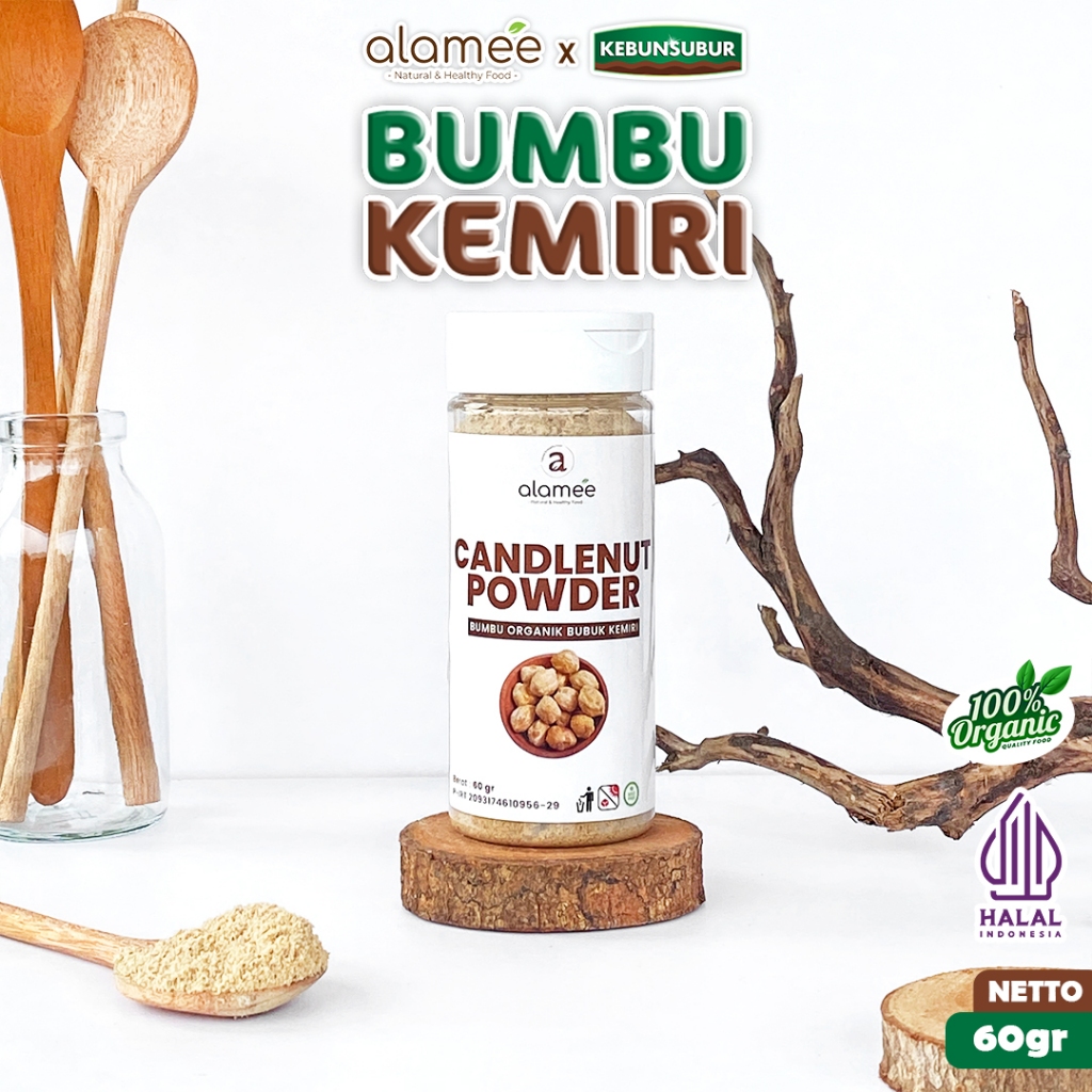 

ALAMEE Kemiri Bubuk Bumbu Dapur Organik Candlenut Powder Masak Seasoning Tabur Kebunsubur