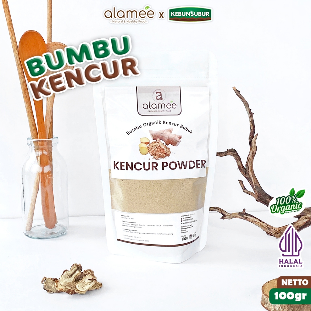

ALAMEE Bubuk Kencur Murni Bumbu Dapur Organik Asli Seasoning Powder Spice 100 Gram kebunsubur