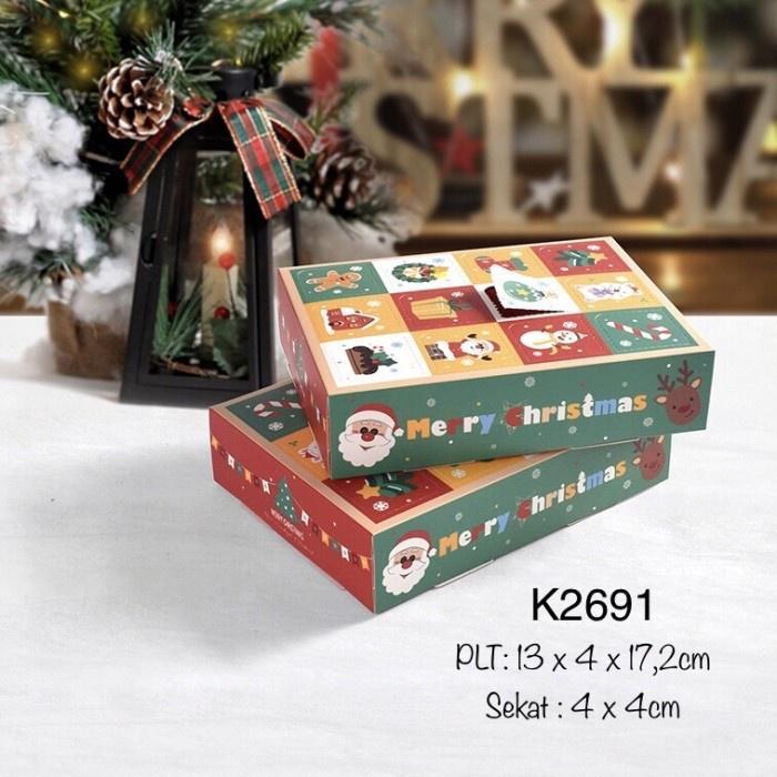 Cake Kardus Roti Kotak Kue Natal Cookies Nastar Xmas Packaging Hampers Christmas