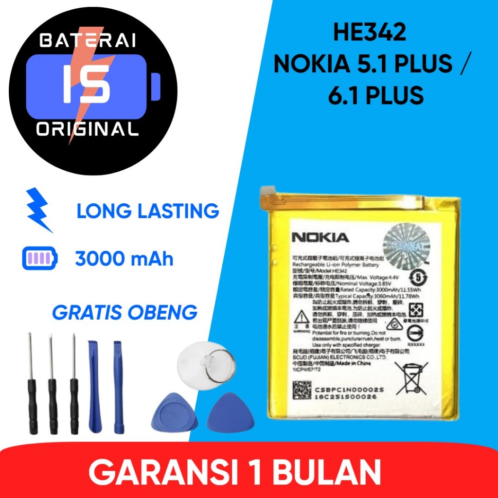 BATERAI HE342 NOKIA 5.1 PLUS / 6.1 PLUS