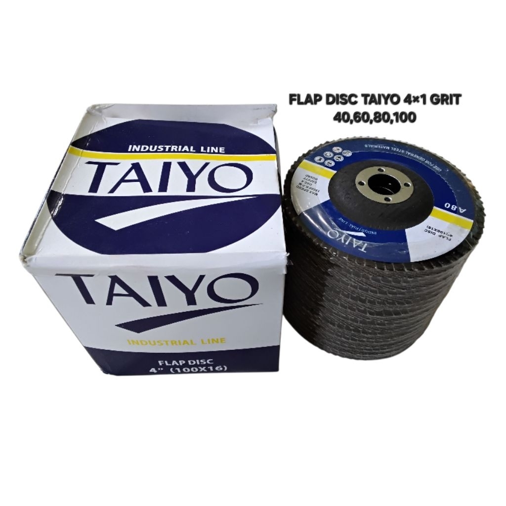 TAIYO Flap Disc / Mata Gerinda Amplas Susun 4" grit 40,  60,  80, 100