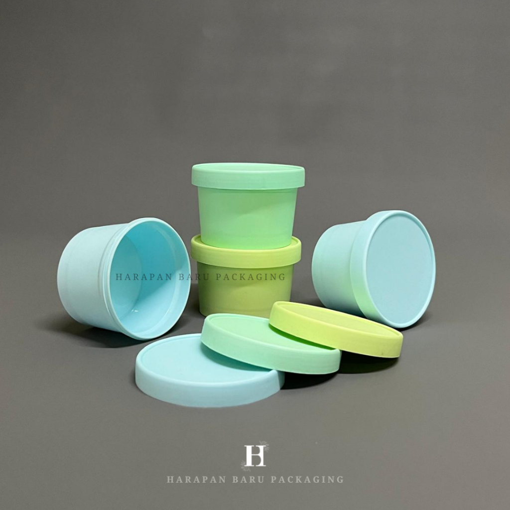 HB Pot Jar Kosmetik Cream Skincare 100ml Full Pastel - Jar Ice Cream