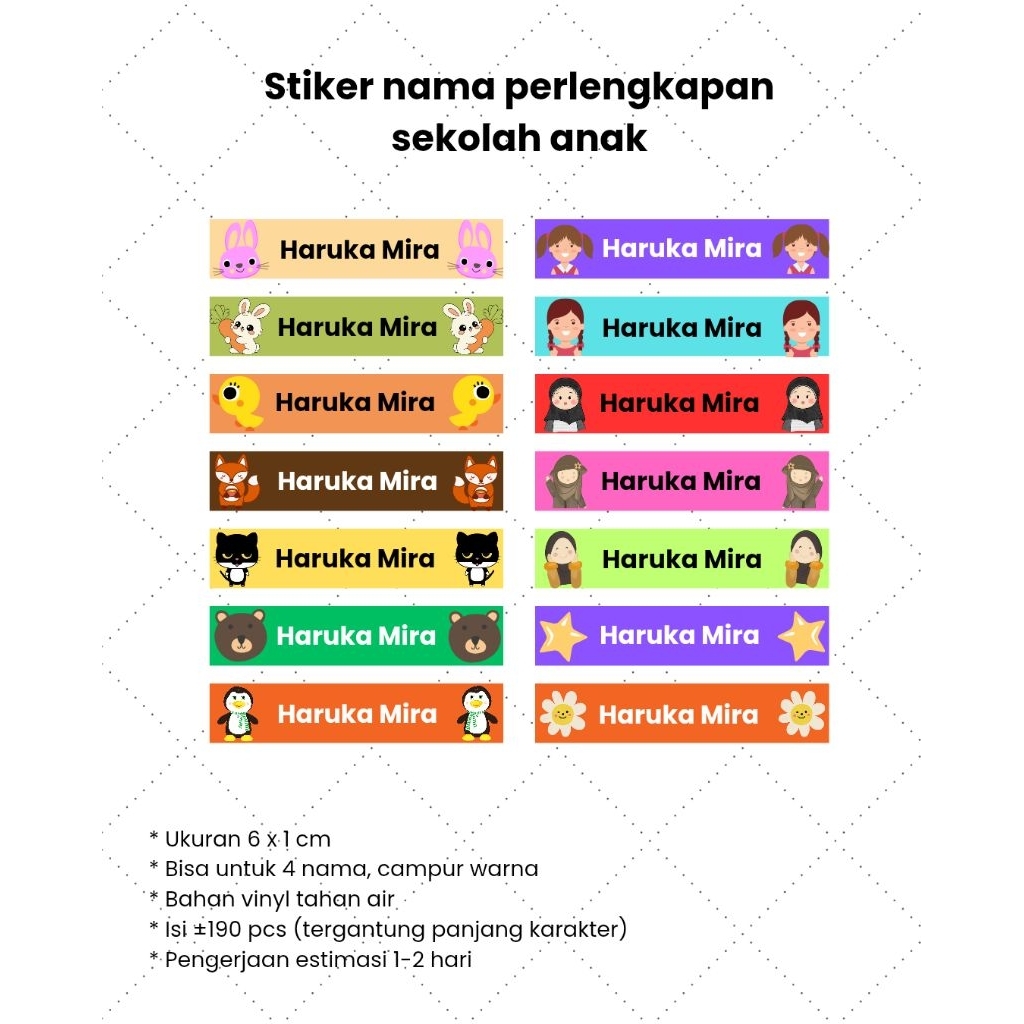 

Stiker nama anak stiker vinyl