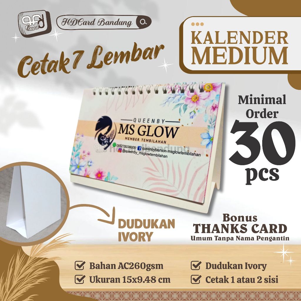 

Kalender Medium 15x9.48 cm 7 Lembar Souvenir Kalender l Kalmed