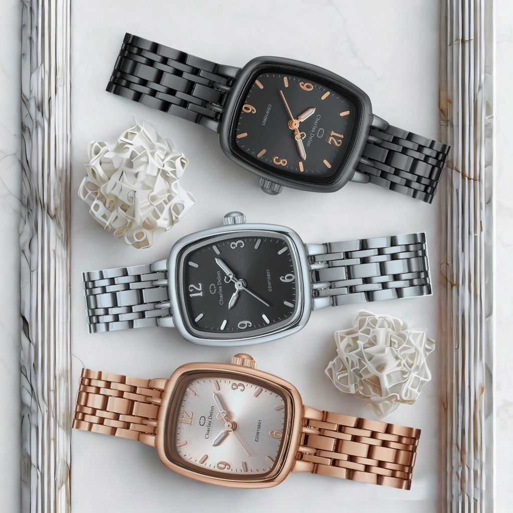 Jam Tangan Wanita Rantai Fashion Charles Delon Free Box Original CDW 10801
