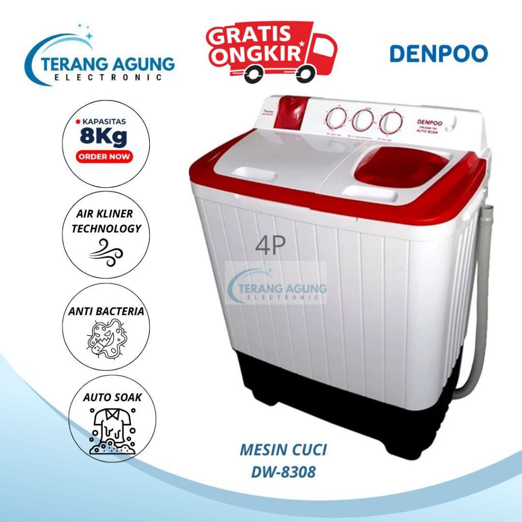 MESIN CUCI DENPOO 2TABUNG DW 8308