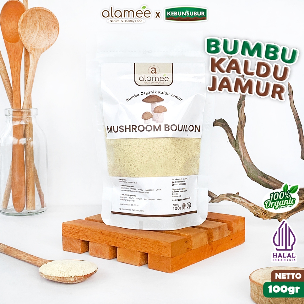 

ALAMEE Bubuk Kaldu Jamur NON MSG Bumbu Dapur Spice Mushroom Powder Seasoning 100gr Kebunsubur kebunsubur kebunsubur kebunsubur