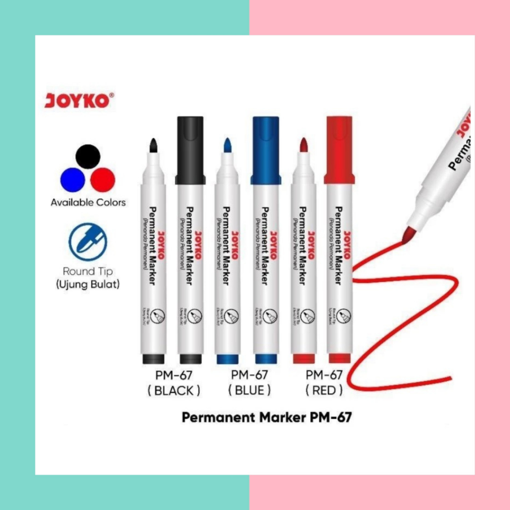 

Marie Shop ➡️ SPIDOL MARKER PERMANENT/PER PCS PM-17 PM-19 JOYKO BLACK HITAM PERMANEN PM 17 ROUND TIP MURAH-AWET-CEPAT KERING
