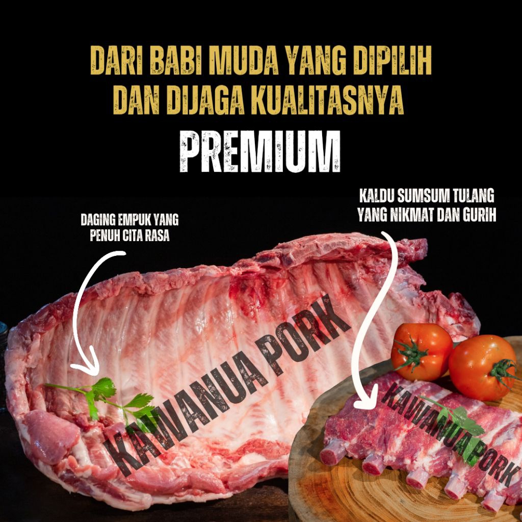

Paikut Pork ribs utuh / mentah ( Frozen ) - Rusuk babi mentah spesial bak kut teh / bakar / sop