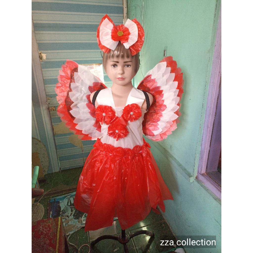 kostum daur ulang merah putih,kostum plastik merah putih,kostum karnaval