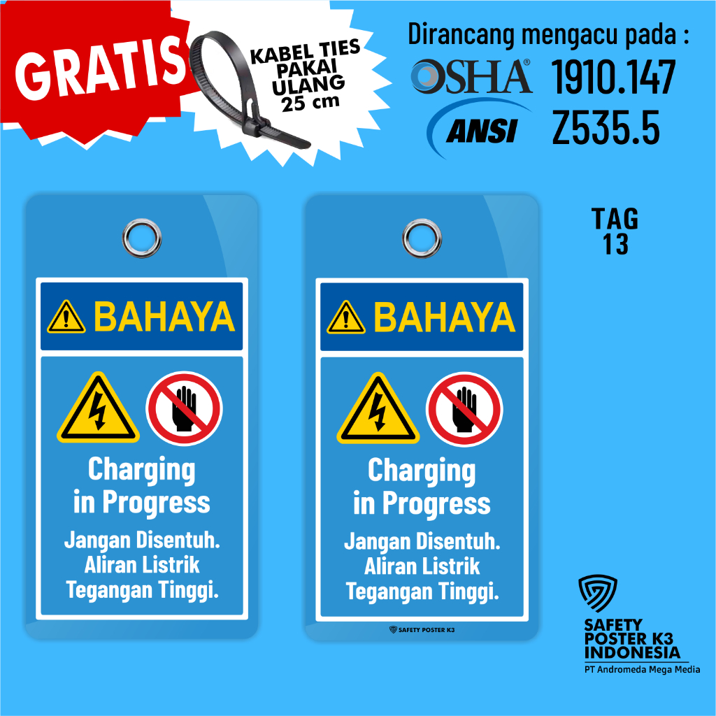 

Tag Loto : Bahaya Charging in Progress, Aliran Listrik Tegangan Tinggi, Biru, Outdoor Anti Air.