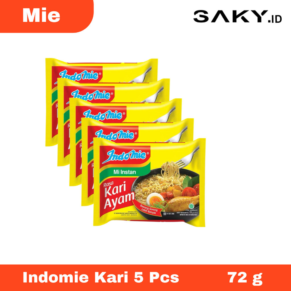

Paket HEMAT Indomie Mie Instant Kari Ayam Pcs Isi 5