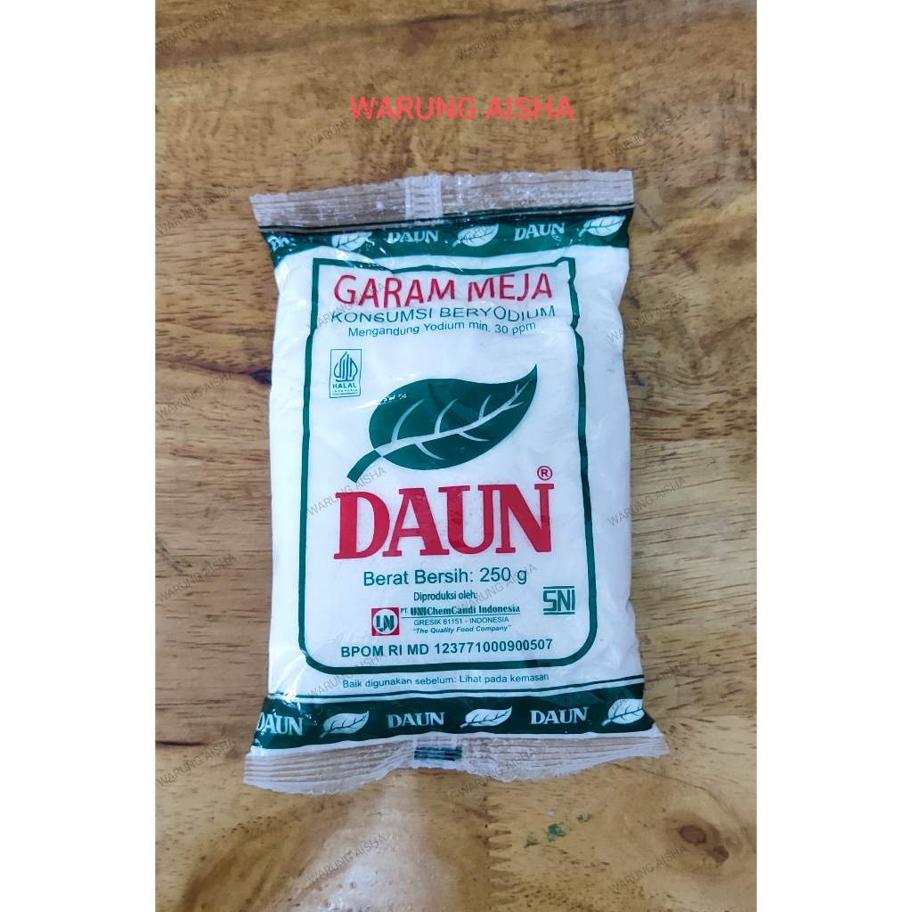 

Bumbu Masak Garam Meja Daun 250 gr