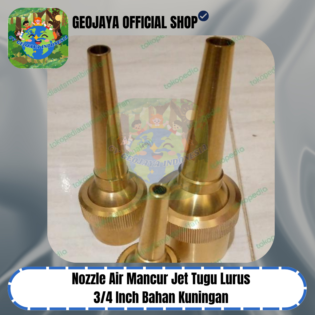Nozzle Air Mancur Jet Tugu Lurus 3/4 Inch Bahan Kuningan