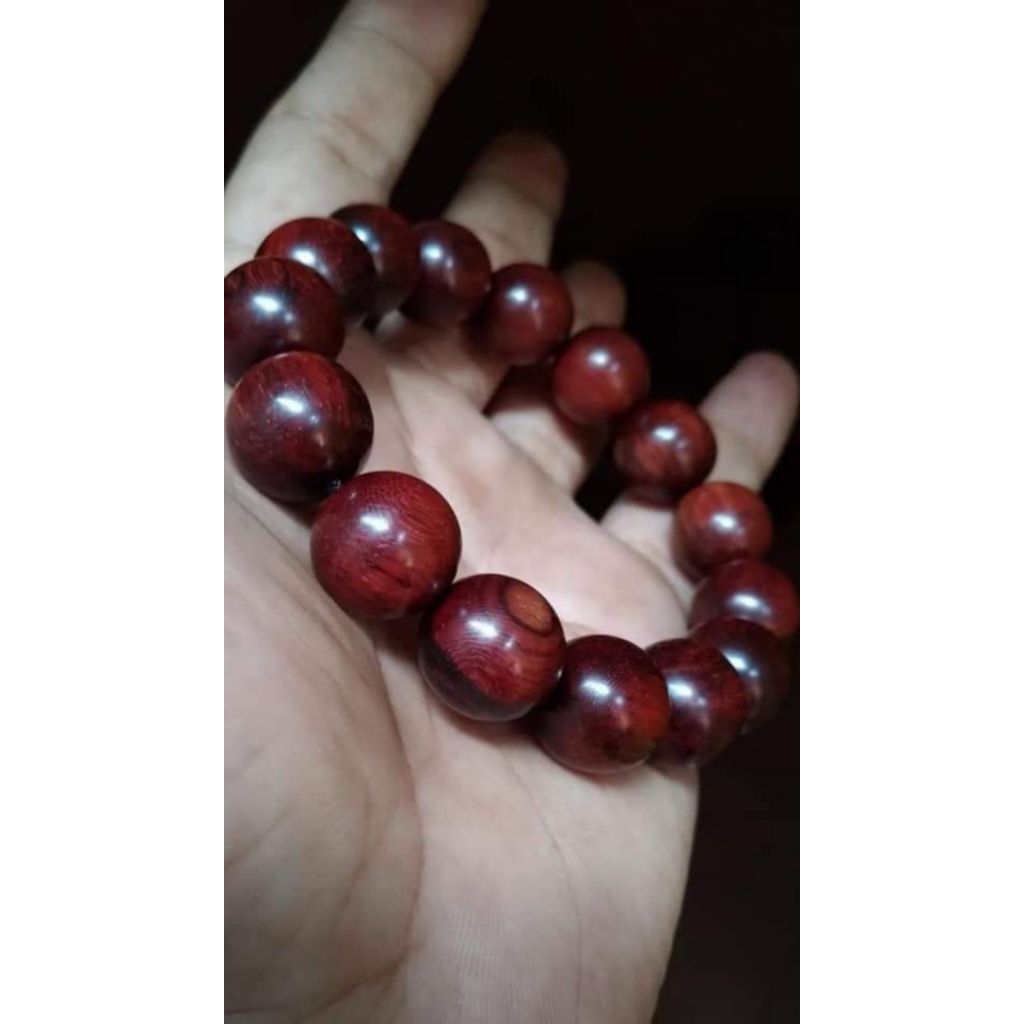 GELANG KAYU GALIH NAGASARI MERAH CIREBON MATI NGURAK 10MM
