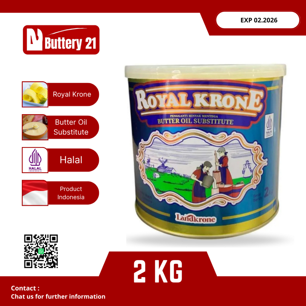 

ROYAL KRONE BUTTER OIL 2 KG/ROYAL KRONE BUTTER OIL SUBSTITUTE/MENTEGA ROYAL KRONE