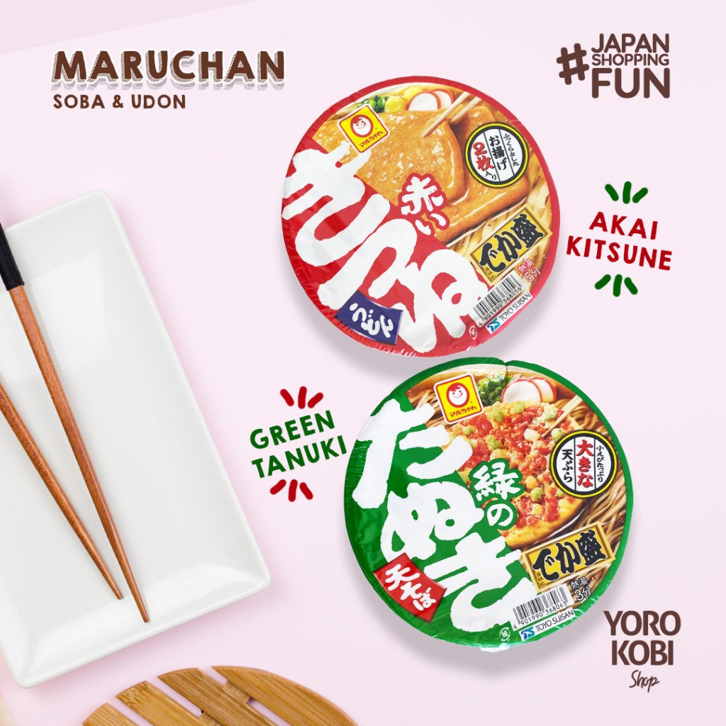 

MARUCHAN GREEN TANUKI & AKAI KITSUNE