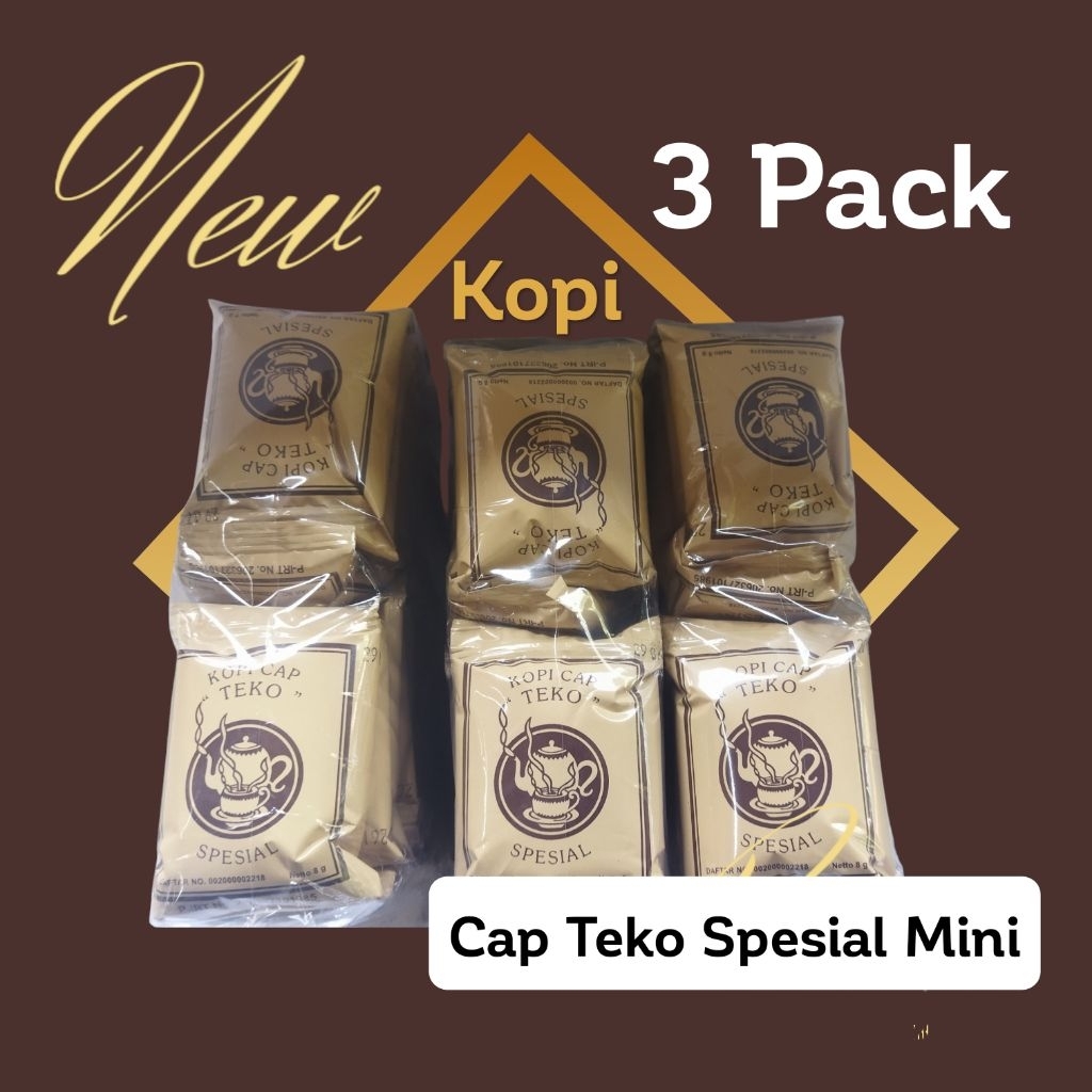 

Paket 3pack Kopi/Kopi cap Teko/Spesial Mini(kemasan plastik)/harga Termurah kopi tanpa gula 8g