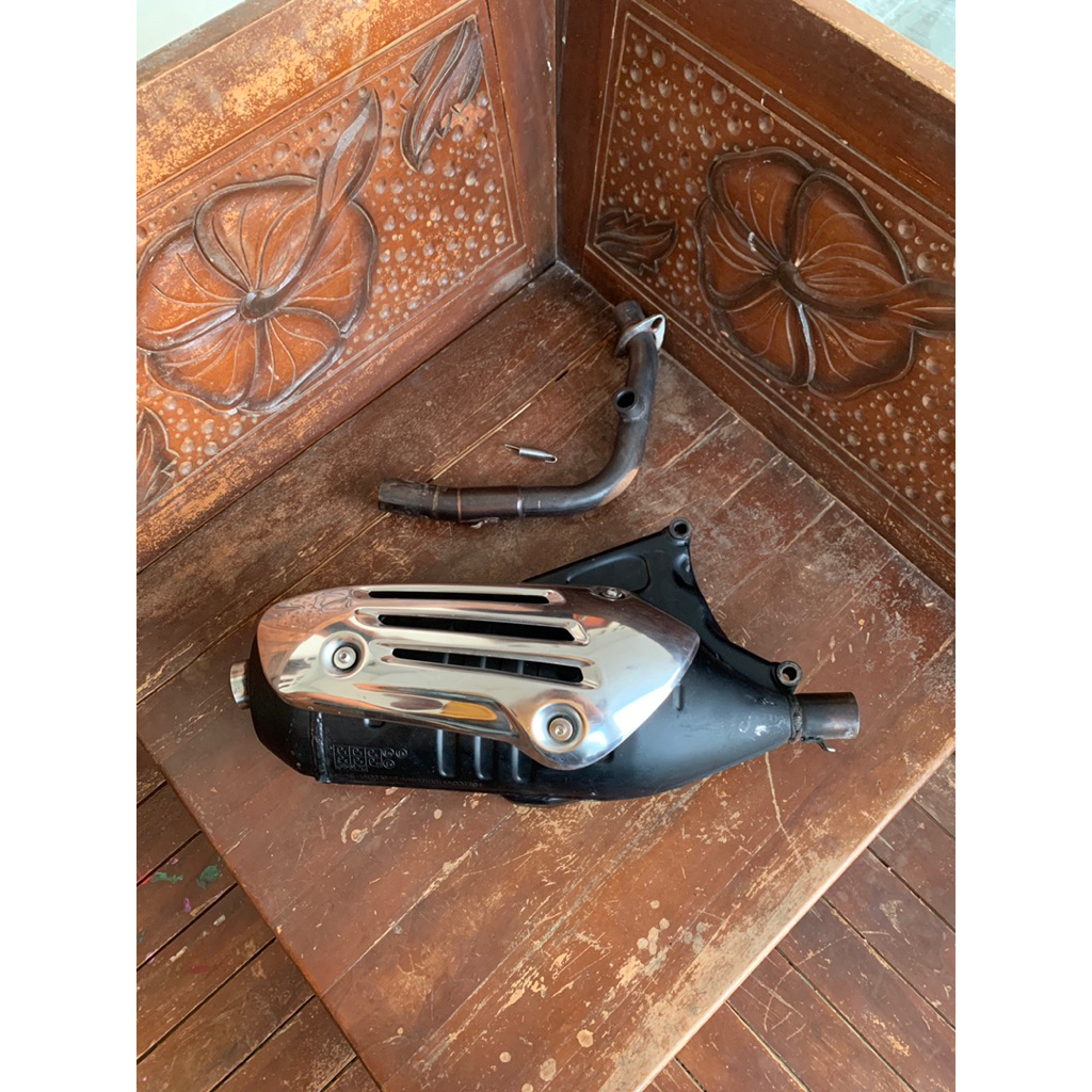 KNALPOT ORI VESPA MATIC IGET SPRINT PRIMA LX BOBOK BY BES 3 SARINGAN FULL ADEM