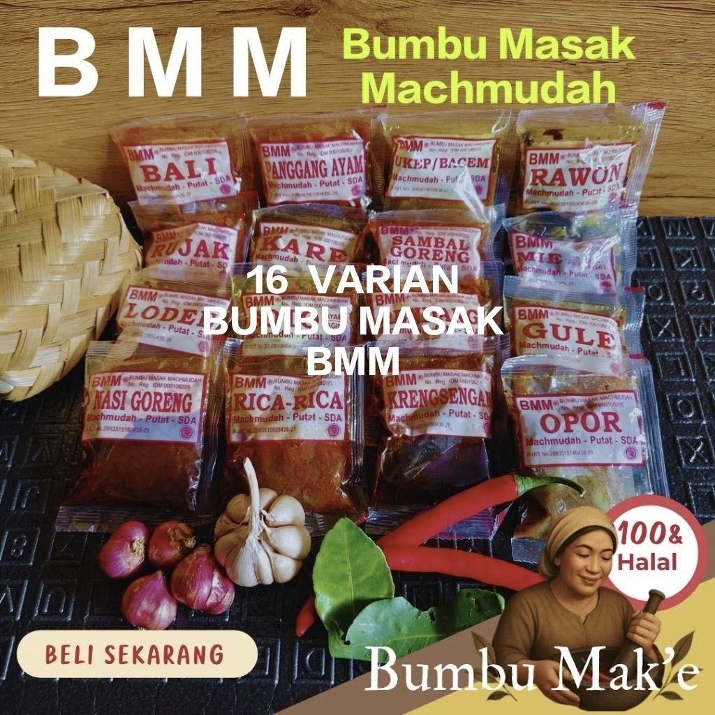 

BMM - 16 VARIAN BUMBU - BUMBU MASAK MACHMUDAH - BUMBU MASAK INSTAN