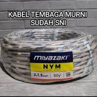 Kabel Listrik Tembaga Murni Isi 2 NYM 2x1.5 50Y SNI Miyazaki / Bukan Serabut