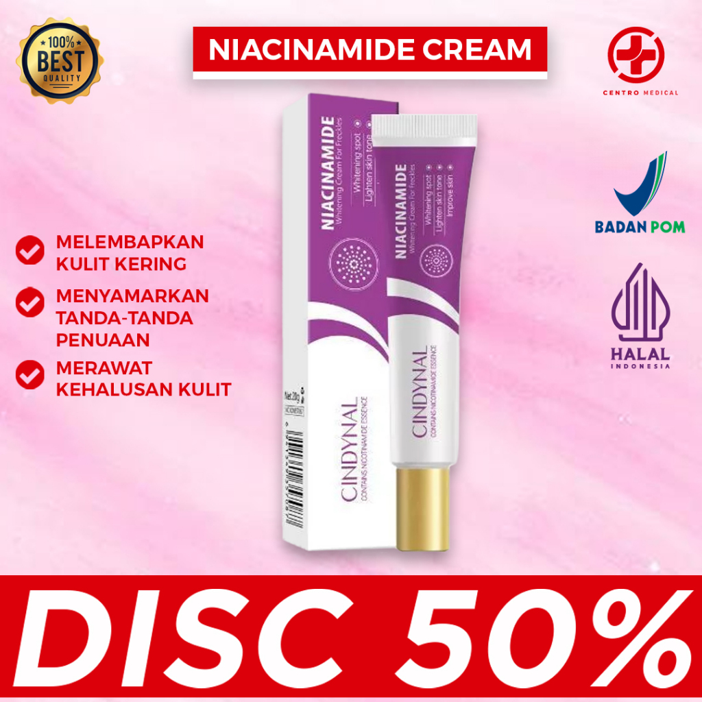 BPOM CINDYNAL Niacinamide Skin Cream Salep Pemutih Cream Flek Hitam Membandel Cindynal Cream
