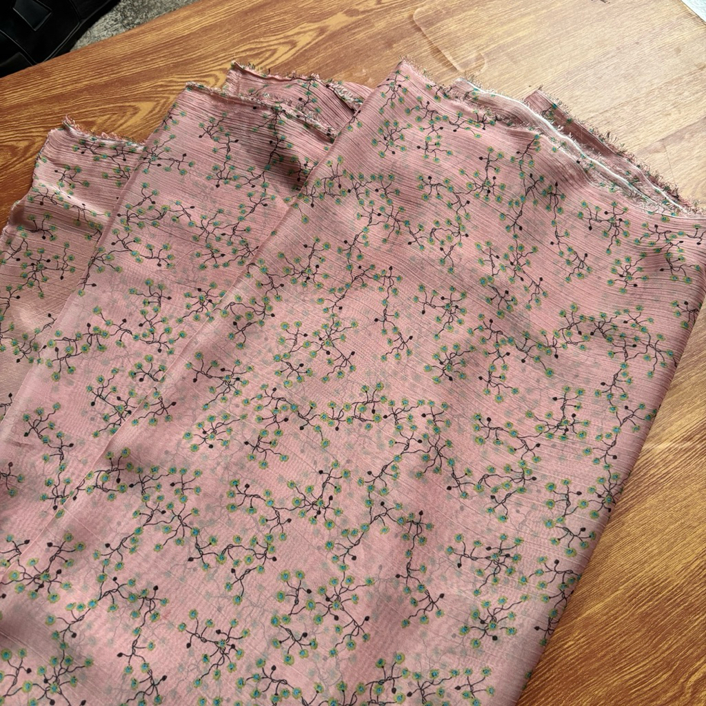 Kain Sifon Sutra Motif Floral – Kain Mewah untuk Gamis & Dress frds