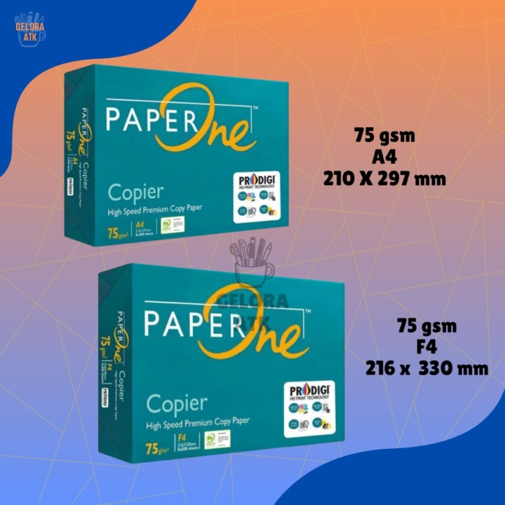 

PaperOne A4 F4 75gsm – Kertas HVS, Kertas Fotokopi Premium (1 Rim / 500 Lembar)