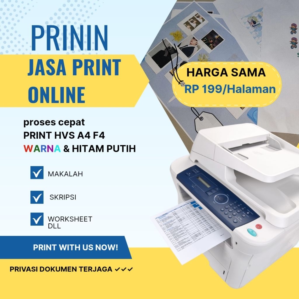 

JASA PRINT CETAK ONLINE HVS A4 F4 WARNA HITAM PUTIH MURAH