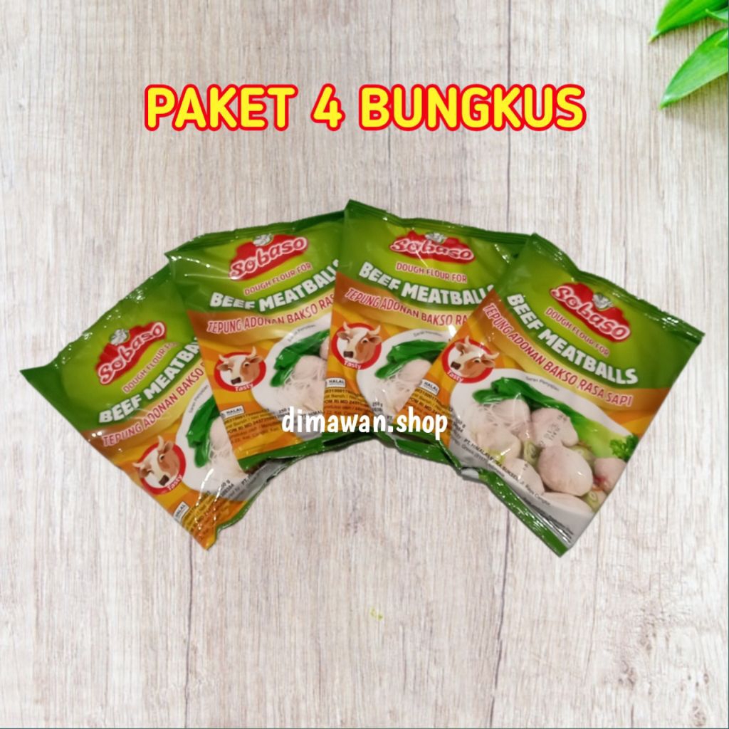 

SOBASO tepung adonan bakso rasa sapi 250 gram ( 4pcs )