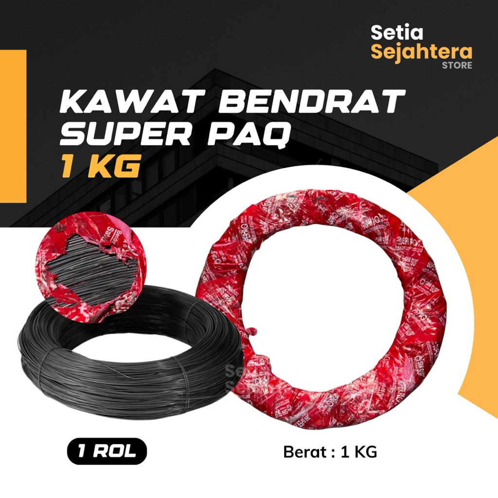 ECERAN SUPER PAQ Kawat Bendrat Besi Beton Ikat 1 KG - 1 rol