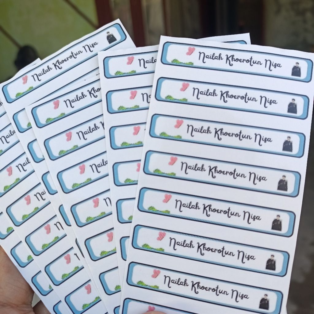 

stiker label pensil isi 57pcs bisa custom