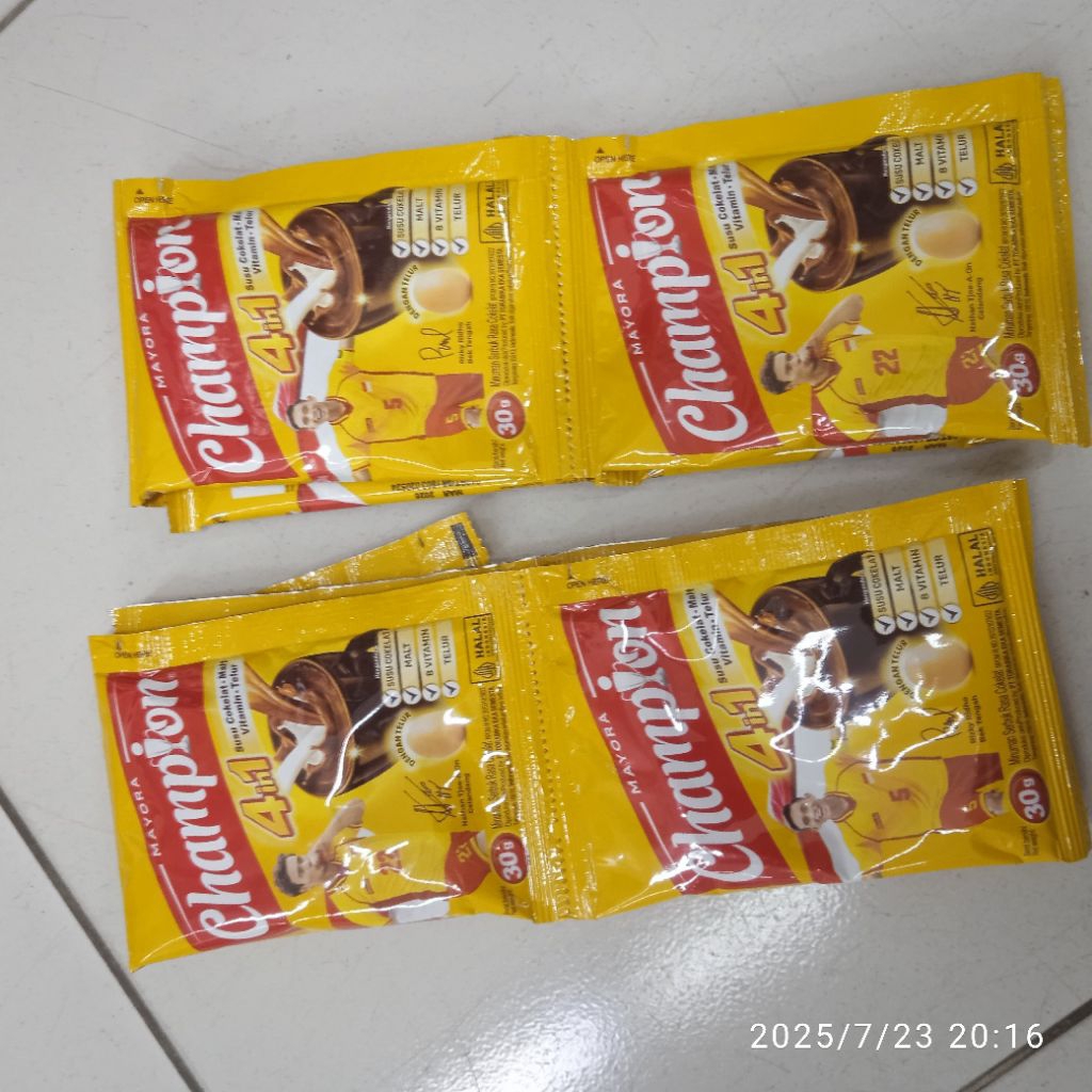 

20 sachet Energen champion @30 gram rasa coklat