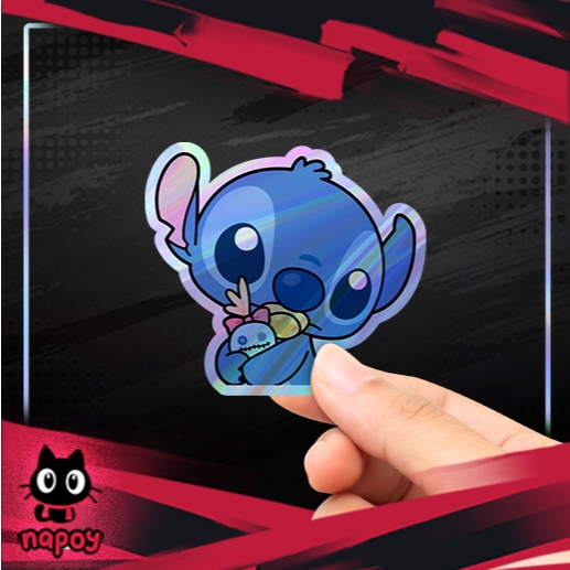 

Stiker Hologram Film Lilo & Stitch Cute Stitch 10
