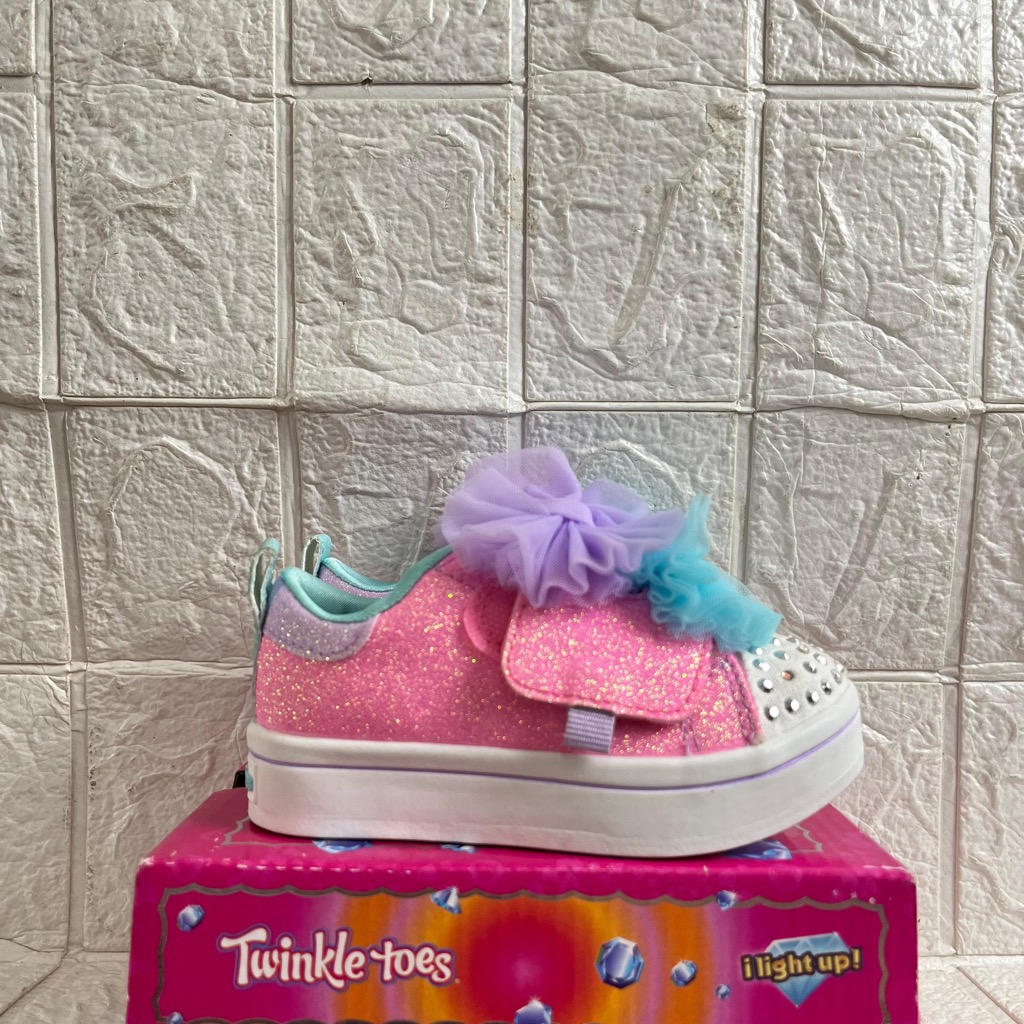 ONLY SIZE 22 SEPATU SKECHERS KIDS ANAK-ANAK PEREMPUAN SKECHERS S LIGHTS TWINKLE LITES 2.0 TUTU CUTE 