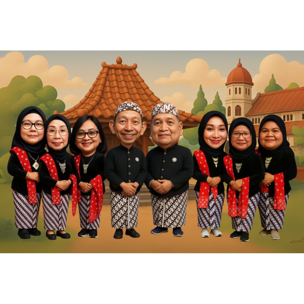 jasa edit karikatur 3d kado farewell rekan kerja