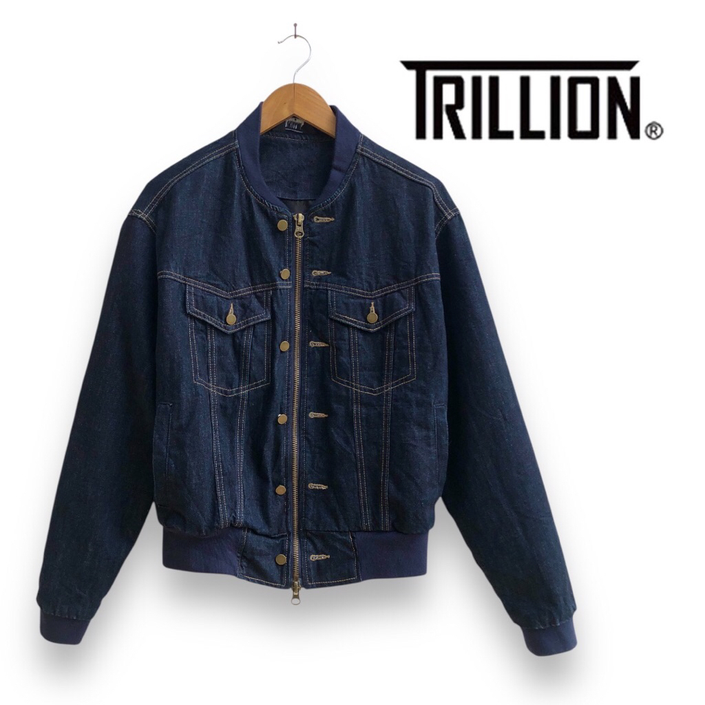 Jaket Denim Jeans Trillion Original Size L XL Boxy Fit Masih Seperti Baru