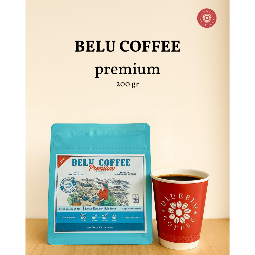 

ULUBELU COFFEE Lampung Varian Belu Premium New Packaging 200gr - Biji Kopi Robusta Lampung / Kopi Bubuk / Biji Coffee Roast Original 100% / Biji Kopi Untuk Espresso / Kopi Susu / Blend