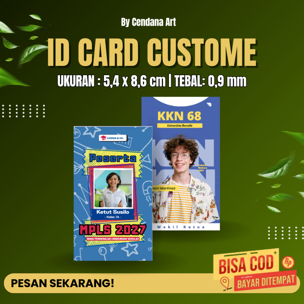 

cetak id card, member card, kartu parkir, bahan pvc 0,9 mm kualitas bagus, proses cepat by cendana art