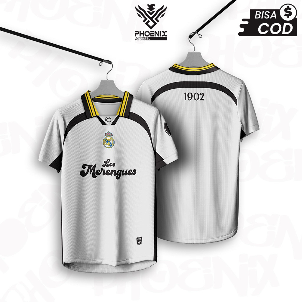 Jersey Fantasy Real Madrid Retro Vintage Fullprinting Putih