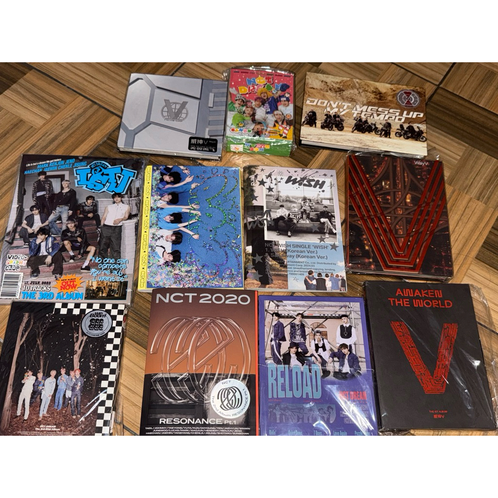 (UPDATE) ALBUM ONLY  nct 2020, take off awaken kick back turn back time wayv, tin case candy reload 