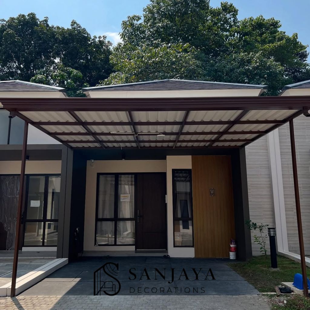 custom kanopi alderon rangka besi galvanis