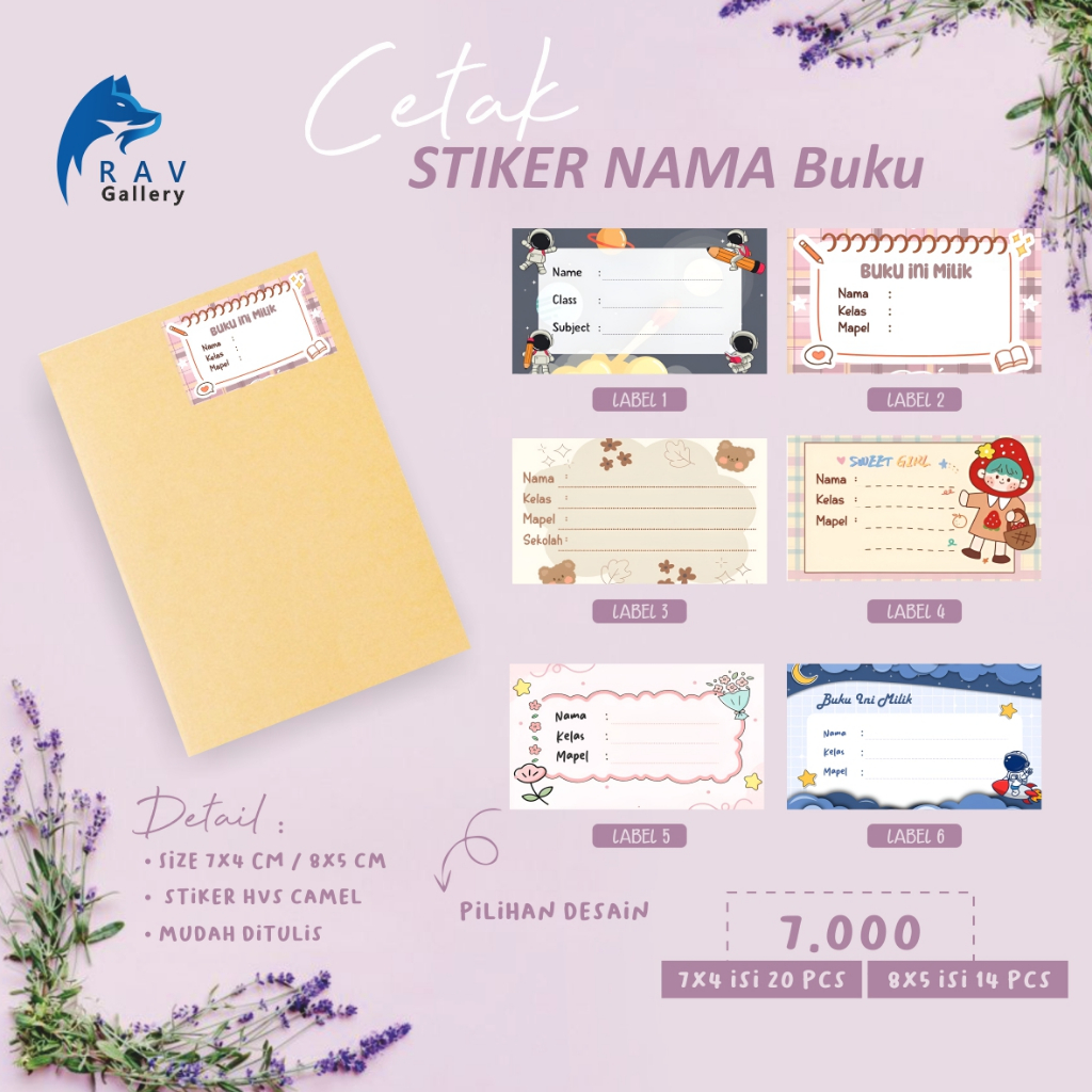 

STIKER BUKU . STIKER NAMA BUKU / LABEL BUKU