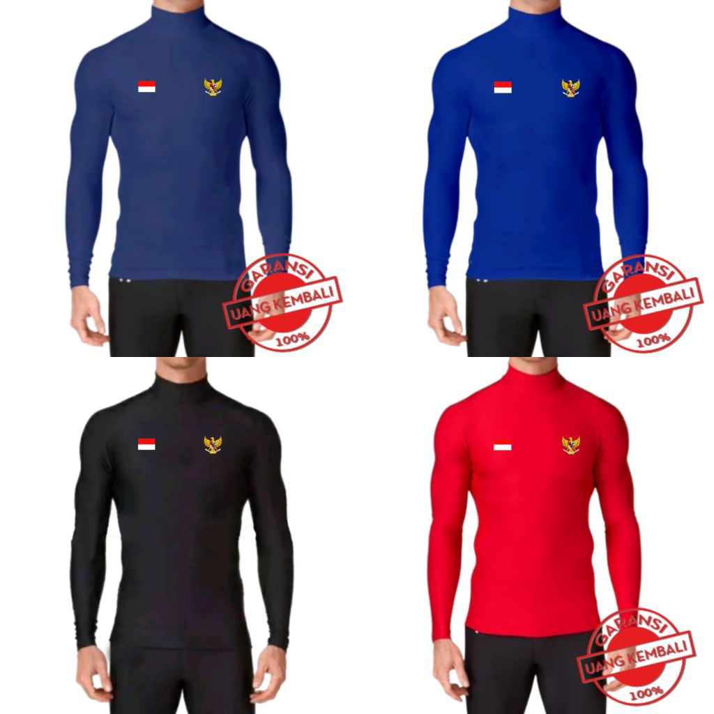 Manset Lengan Panjang GARUDA Tanpa Lubang Jari Baselayer Gym Futsal Sepakbola Volly Kaos Pakaian Baj
