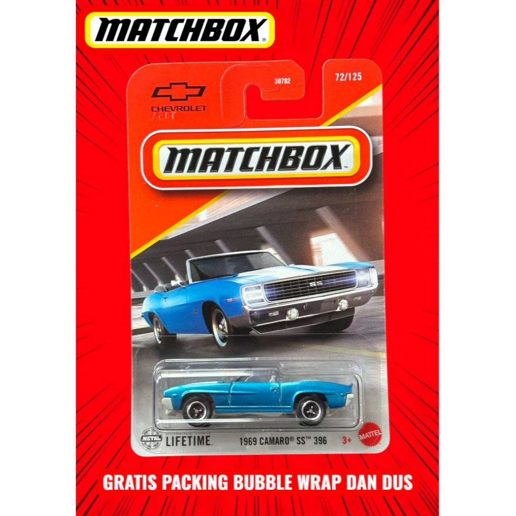 Matchbox 1969 Camaro SS 396 Biru 93BD
